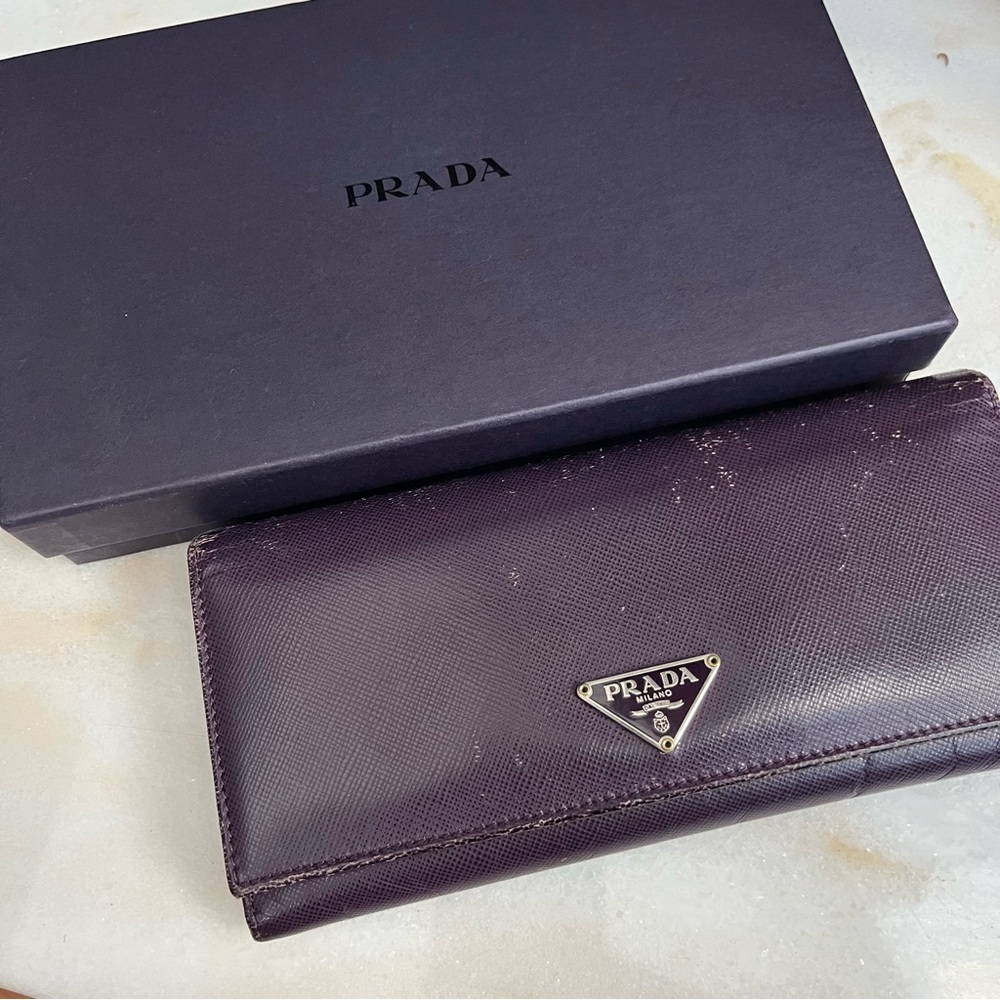 Prada Tessuto Wallet in Violet